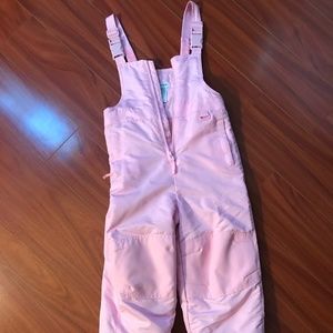 Girls Pink Overall Snow Pants